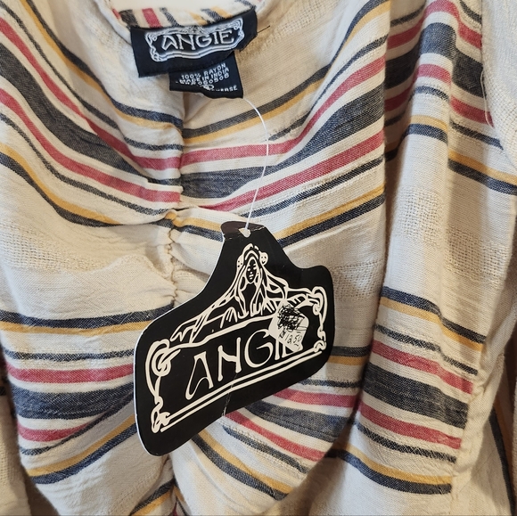 NWT Angie Multicolor Striped Women's Top - Picture 3 of 3